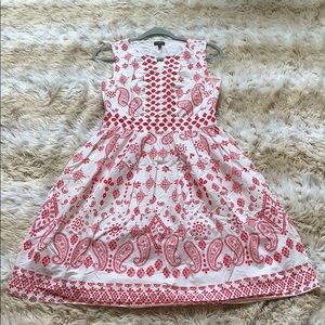 Talbot’s White and Red Printed Dress